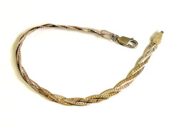 FAS Italian Silver & Gold Colored Sterling Silver Bracelet 7 1/4″ Small Wrist