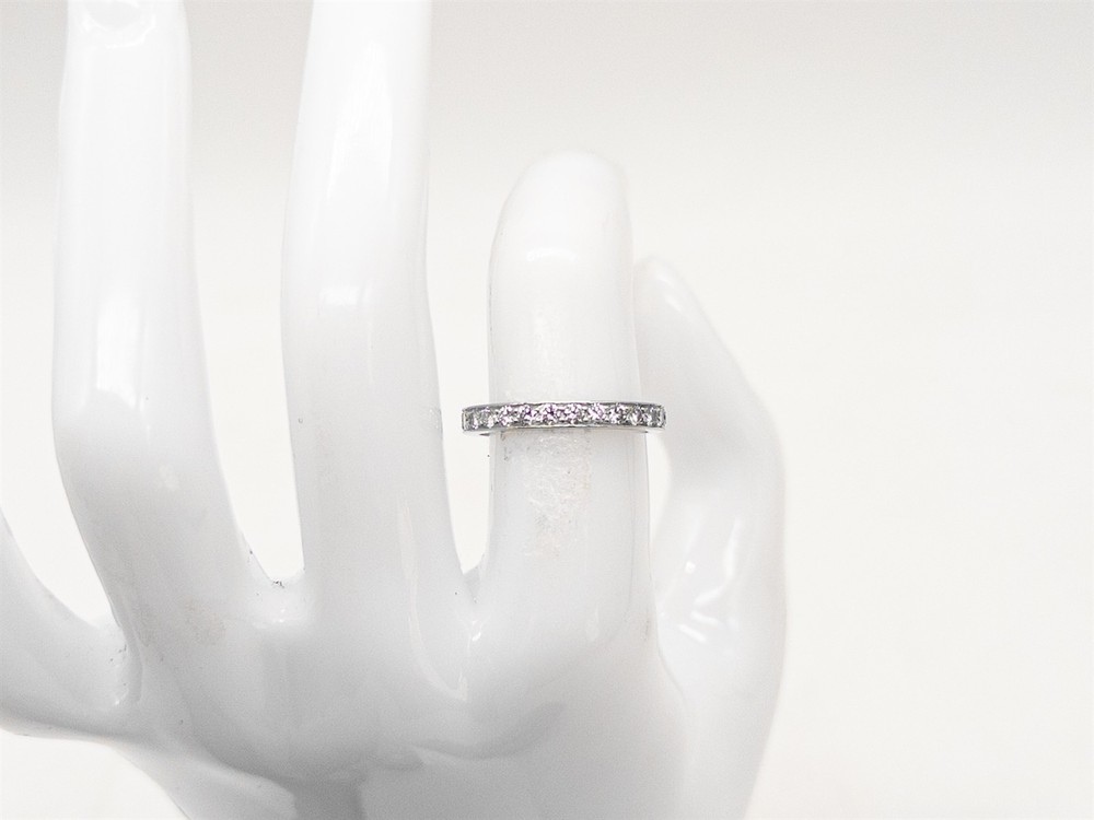 Antique 1920s $3000 1ct VS G Diamond Platinum Eternity Band Ring SZ 6