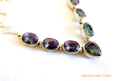 EXQUISITE STERLING SILVER IMPERIAL TOPAZ NECKLACE