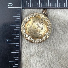Vintage Gold Filled Locket Round Army Navy Sailor Sweetheart READ