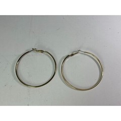Large Goldtone Hoop Earrings Pierced Vintage Gold Tone 56126