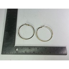 Large Goldtone Hoop Earrings Pierced Vintage Gold Tone 56126
