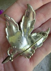 Pot Metal 1930s Floral Enamel Brooch