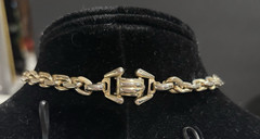 Vintage Barclay Necklace gold tone with hanging pendent w/ red bobbles