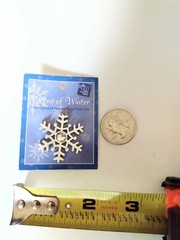 Vtg Lot of 2, Russ – Visions of Winter, Snowflake Pins, Silver Plated Pewter 
