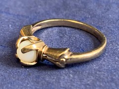 Antique 10K Yellow Gold Ring 1.89g Fine Jewelry Size 5.75 Band White Round Stone