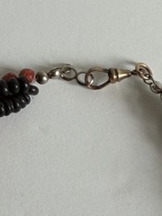 Vintage Apple Coral & Horn Necklace Octagon Bangle Bracelet Set