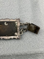 Vintage 800 Silver Carved Mother Of Pearl Bracelet Storyteller Roman Gods READ