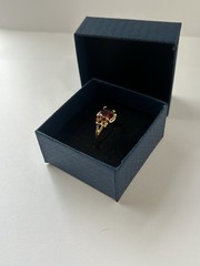 Vintage Red Cubic Zirconia Ring Gold Plated Womens Size 9