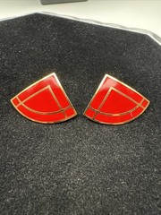 VTG Avon Set of 3 Necklace and Earring Giftset Lot 80’s Asymmetrical Gold Tone