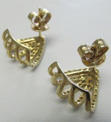 Beautiful Estate Diamond Fan Earrings .68 ctw 14k Gold SI1-2 G/H MAKE OFFER