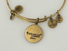 Alex and Ani Expandable Initial L Charm Bracelet Antique Gold Tone