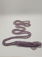 Antique Art Deco Lariat/Sautoir Necklace Micro Lavender Beaded Crochet w/ Tassel