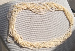 Vtg Cultured Freshwater Rice Pearl MultiStand Twisted Opera Lenth Long Necklace