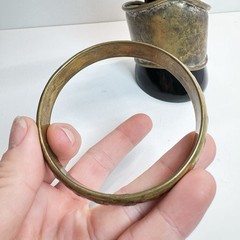 Lot Of 4 Vintage Solid Brass Bracelets Cuff & Bangles Etched Boho Patina