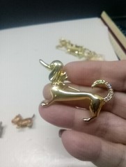 Lot Of 12 Vintage Dog Brooches Pins Gold Tone Very Nice Collection