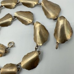 VTG Norway Hans Myhre Sterling Silver White Enamel 15″ Necklace 37g #gag