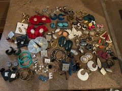 60 Pairs Vintage Earring Lot 1980s 1990s Pierced