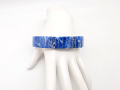 VINTAGE BLUE LAPIS LAZULI STONE ON STRETCH WATCH BAND 7.25″ BRACELET NEVER WORN!
