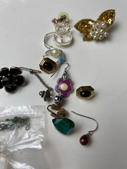 Lot Vintage Costume Jewelry For Repurposing And Wear Shell Necklace Beads Etc.