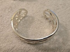 Lot Of 4 Vintage Cuff Bracelets Silver Tone & Faux Pearl