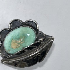 Sterling Silver 925 Green Stone Ring Very Old Vintage Sz 7.5