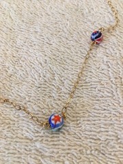 Vintage Millefiori Necklace Marked Gold Filled 12K 1/20 Estate Piece