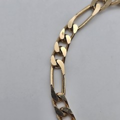 Vintage Gold Filled / Rolled Gold – 6 mm Blocky Flat Figaro Chain Bracelet 8.25″