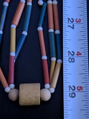 Vintage Multi-Strand Colorful Wood Bead Layered Statement Necklace Boho 70s…