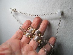 Vintage 925 Sterling SilverTwo tone Ball Rolo Chain Necklace 17g, 36″