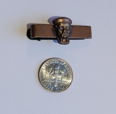 Vintage Detailed 3D Copper Relief Of Asian Face Head On 1.25in Slim Tie Clip