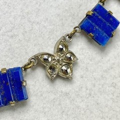 Vintage Art Deco Sterling Silver Costume Glass & Blue Sodalite Jewelry Lot As Is