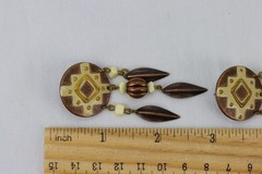 Copper Disc Necklace & Feather/Shield Enameled Copper Earrings LOT