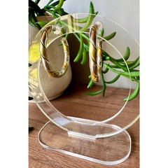 Vintage Mixed Metal Twisted Hoop Earrings | Silver And Brass Tone