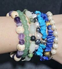 Vintage jewelry lot semi precious gemstones Pearls 2 Necklace 9 Bracelets