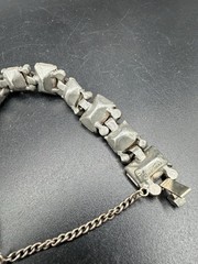 Vintage Eisenberg Crystal Rhinestone Sterling Silver Clasp Heavy Bracelet 7.5”
