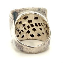 Vintage Sterling Signed 925 Splendori Italy Dome Wide Square Signet Ring size 9