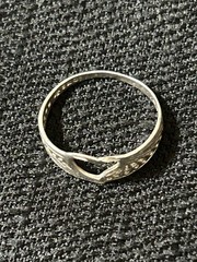 Vintage 925 Sterling Silver Ring Open Heart With Filigree Band Design Size 7