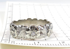Antique Art Deco Diamond 14KW Eternity Wedding Band Ring Size 5.75 UK-L 6.25MM