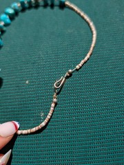 Vintage Kingman Turquoise Olive Shell Heishi Necklace 29″ Southwestern 35g