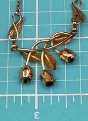 Vintage Van Dell Gold Filled Blue Stone and Leaf Necklace and Earring Set Origin