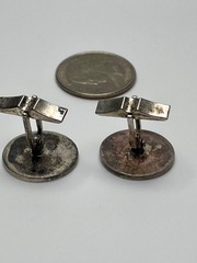 Vintage Sterling Silver Space Age Moon Crater Cufflinks Studio Craft Mid Century