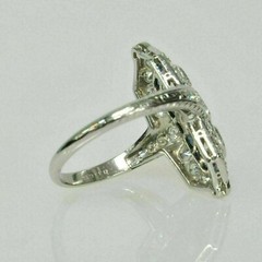 Art Deco Style Rare Design 2.90Ct Lab-Created Diamond & Sapphire Ring 925 Silver