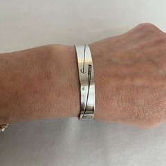 VTG Stuart Nye Sterling Silver 925 Copper Embossed Cuff Bracelet 6.75″