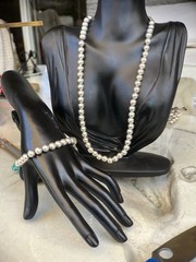 Vintage Sterling Silver Ball Beaded Necklace & Bracelet