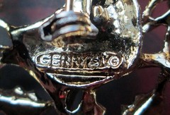 Vintage GERRY’S Christmas Brooch Wreath with Reindeer Gold Tone
