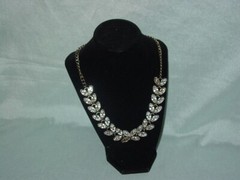 Vintage Signed Sugarfix Marquise Clear Rhinestone Choker Necklace 21 Inch
