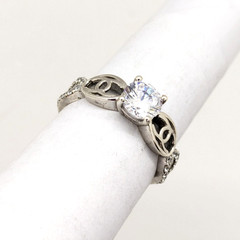 Vintage Elegant RING Sterling Silver 925 with Chic Stone -size: 8US (18mm) | #36