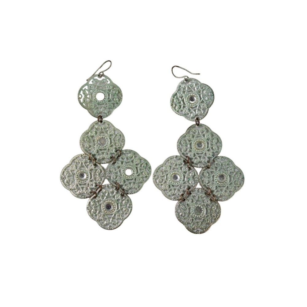 Bohemian Pierced Earrings Drop Dangle Chandelier Vintage 89694