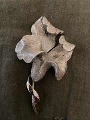 CORO Vintage Brooch Pin Silver Toned Signed READ